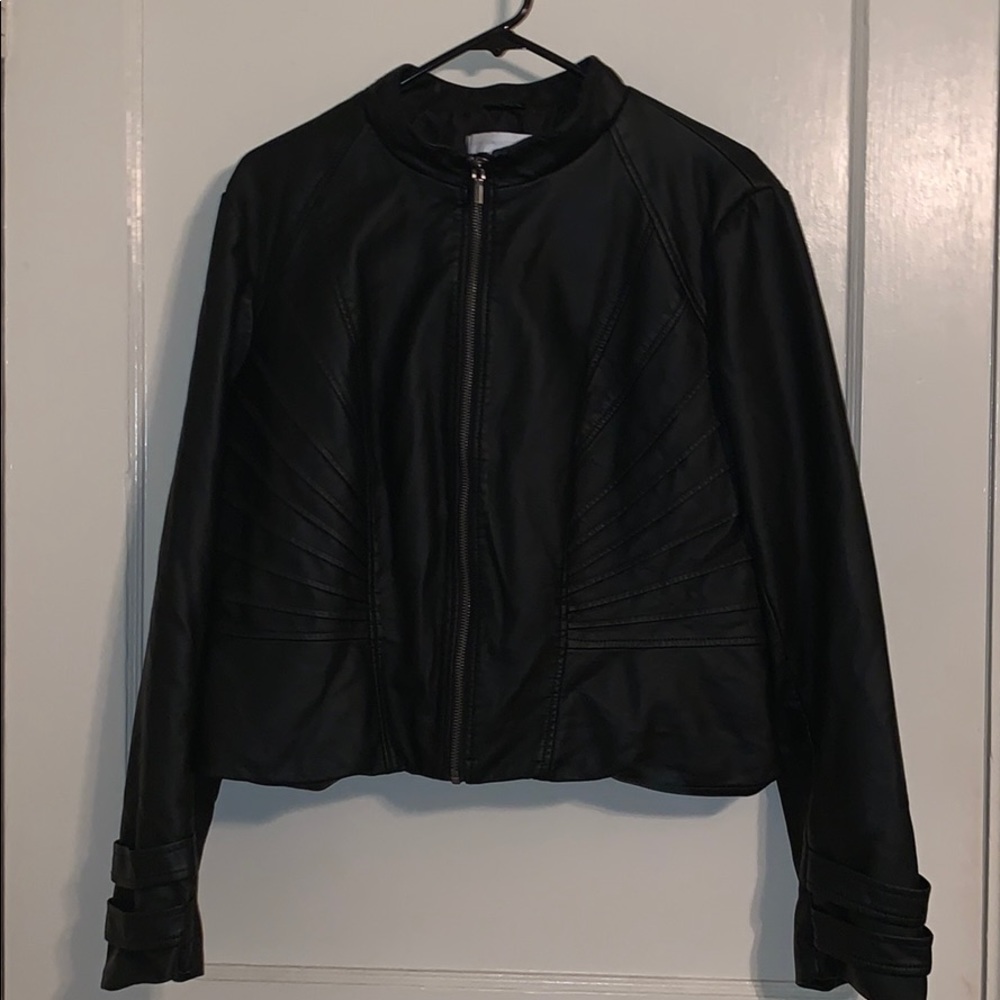 NY&C Faux Black Leather Moto Jacket NWOT